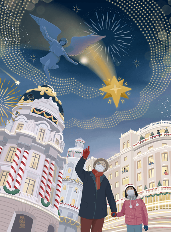 Madrid Navidad poster proposal — angel concept.